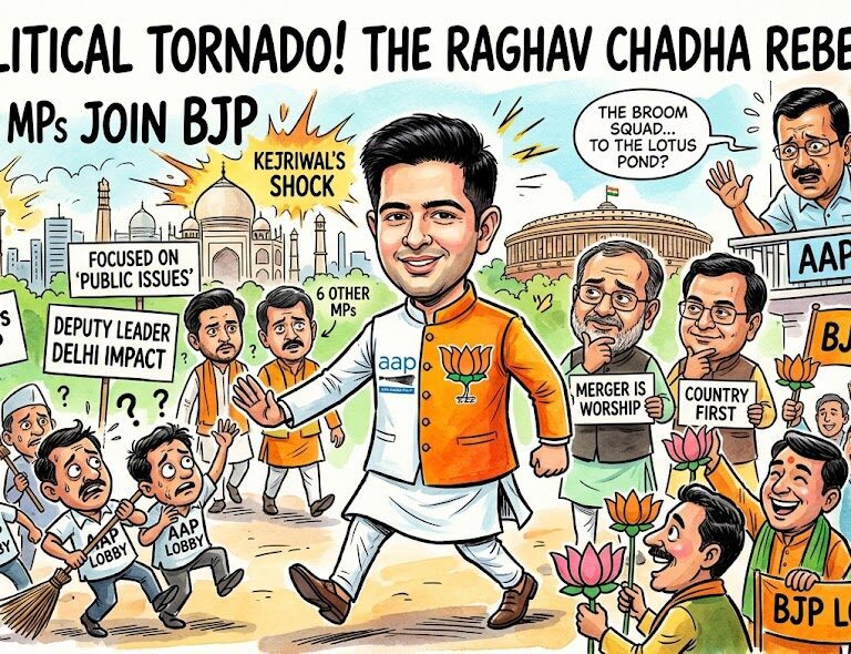 Political Earthquake in New Delhi: Raghav Chadha Leads Massive Defection; 7 AAP MPs Set to Merge with BJP